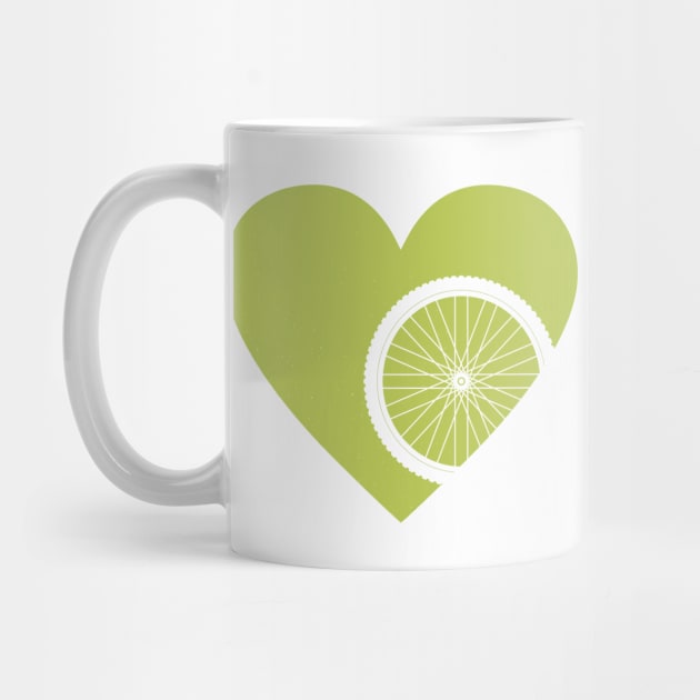 Heart with Mountain Bike Wheel for Cycling Lovers by NeddyBetty